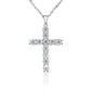 Moissanite 925 Sterling Silver Cross Necklace Pendant For Women