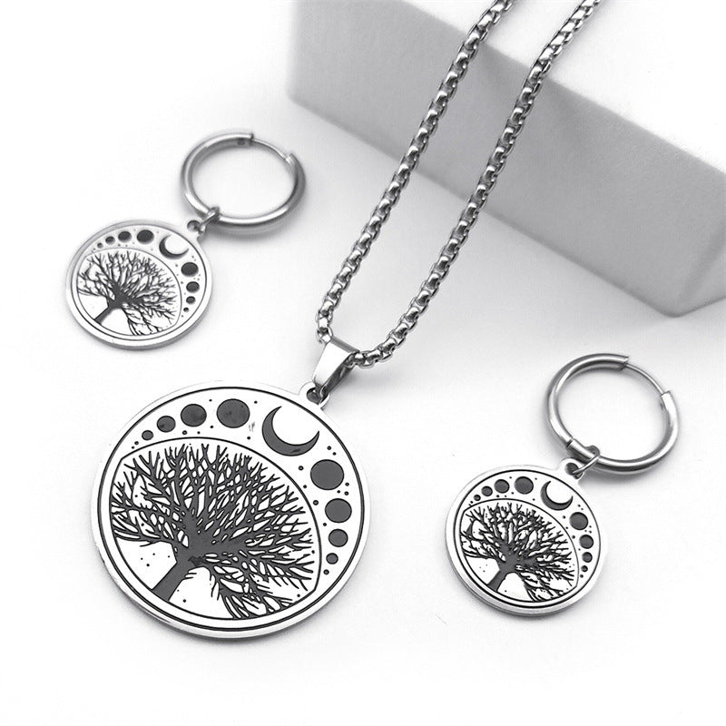 Round Stainless Steel Tree Of Life Pendant