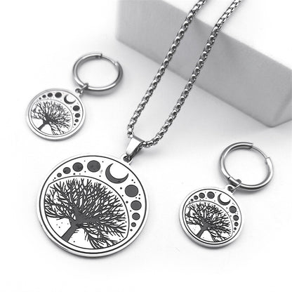 Round Stainless Steel Tree Of Life Pendant