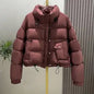 Stand Collar Fashion Korean Version Height-thickened Small Bread Coat