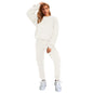 Women's Solid Color Round Neck Pullover Sweatshirt Pants