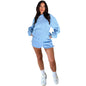 Solid Color Long Sleeve Hooded Sweaters Women's Clothing Two-piece Fashion