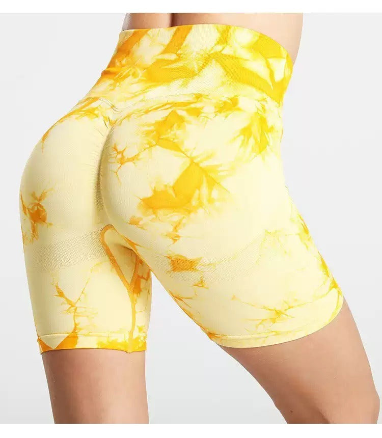 Tie-dye Sports Yoga Fitness Shorts For Women