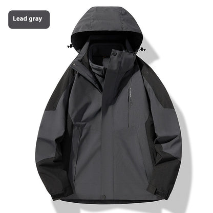 Windproof And Waterproof Three-in-one Removable Water-repellent Mountaineering Clothing