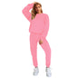 Women's Solid Color Round Neck Pullover Sweatshirt Pants