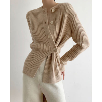 Single Breasted Irregular Knitting Two-piece Sweater