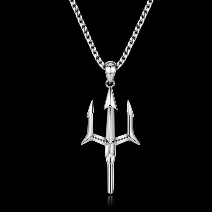 Fashion Stainless Steel Small Trident Necklace Ornament