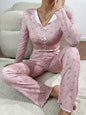 Home Wear Casual Printed Trousers Long Sleeve European And American Suitable For Daily Wear Two-piece Set