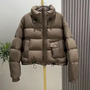 Stand Collar Fashion Korean Version Height-thickened Small Bread Coat